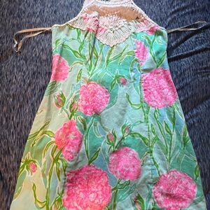 Lilly Pulitzer White and Pink Lace Dress